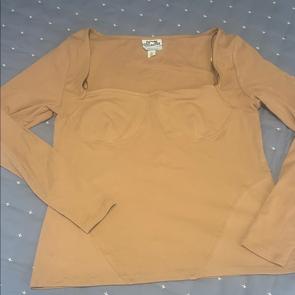 Trendy Camel Long Sleeve Women's Top